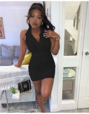 Solid Sleeveless Slim Mini Dress DAI-8347