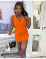 Solid Sleeveless Slim Mini Dress DAI-8347