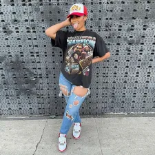 Casual Print Shoer Sleeve O Neck T Shirt GLF-7020