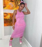 Fashion Casual Home Solid Color Maxi Dress MDF-5237