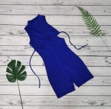 Sexy Solid Sleeveless Back Zipper Romper WY-6795