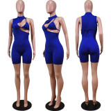Sexy Solid Sleeveless Back Zipper Romper WY-6795