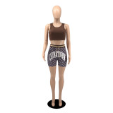 Casual Tank Top+Printed Shorts 2 Piece Suits YIBF-6069
