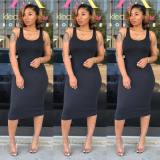 Fashion Casual Home Solid Color Maxi Dress MDF-5237