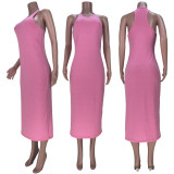 Fashion Casual Home Solid Color Maxi Dress MDF-5237