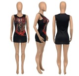 Casual Printed Sleeveless Mini Dress GLF-7029