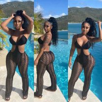 Sexy Holow Out Strap Lace Jumpsuit LUO-3165