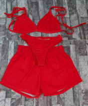 Sexy Solid Swimsuit Bikinis 3 Piece Sets LUO-3166