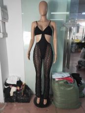 Sexy Holow Out Strap Lace Jumpsuit LUO-3165