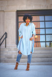 Casual Loose Solid High Split Shirt Dress OLYF-6062