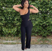 Solid One Shoulder Two Piece Pant Sets HM-6525