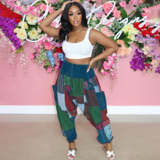 Casual Tank Top+Loose Printed Pants 2 Piece Sets QSF-5095