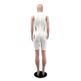 Sexy Solid Sleeveless Hollow Out Romper YIBF-6082