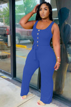 Solid Color  Plus Size Sleeveless Sashes One Piece Jumpsuits HM-6330