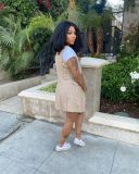 Plus Size Striped Blazer Vest+Shorts OL 2 Piece Suits YIM-192