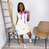 Plus Size Ink Jet Print Sleeveless Mini Dress JRF-3622