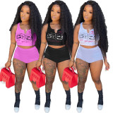 Casual Printed Tank Top And Shorts 2 Piece Suits XYF-9102