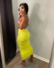 Solid Sexy Hole Slim Long Skirt MTY-6533
