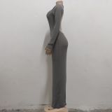 Sexy See Though Backless Split Long Club Dress SMR-9786