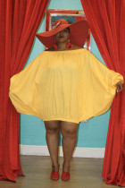 Solid Loose Batwing Sleeve Slash Neck Mini Dress LS-0348