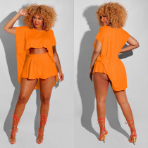 Casual Loose Batwing Sleeve Two Piece Shorts Set MAE-2092