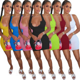 Solid Sleeveless Slim Mini Dress YNSF-1659