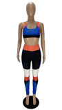 Contrast Color Fitness Two Piece Pants Set XYF-9105
