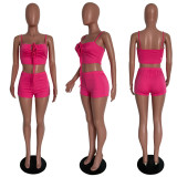 Sexy Solid Cami Top And Shorts 2 Piece Sets HMS-5474