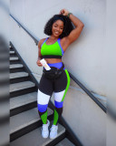Contrast Color Fitness Two Piece Pants Set XYF-9105