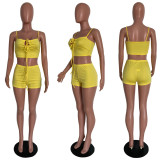 Sexy Solid Cami Top And Shorts 2 Piece Sets HMS-5474