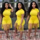Casual Solid T Shirt Tassel Shorts 2 Piece Sets SH-390115
