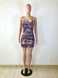 Sexy Leopard Print Spaghetti Strap Mini Dress YNSF-1632