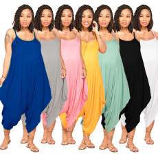 Solid Casual Loose Sleeveless Strap Jumpsuit SFY-MM008