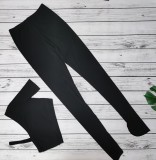 Solid One Shoulder Split Pants Two Piece Sets WY-6734