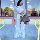 Elegant Bow Tie Blouse Top Flared Pants 2 Piece Sets SFY-MM007