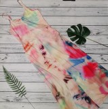 Sexy Printed Spaghetti Strap Maxi Dress WY-6804