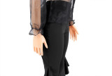 Elegant Bow Tie Blouse Top Flared Pants 2 Piece Sets SFY-MM007