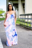 Sexy Printed Spaghetti Strap Maxi Dress WY-6804