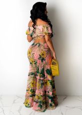 Floral Print Crop Top Long Skirt 2 Piece Sets SFY-MM002