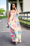 Sexy Printed Spaghetti Strap Maxi Dress WY-6804