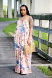 Sexy Printed Spaghetti Strap Maxi Dress WY-6804