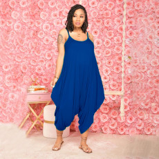 Solid Casual Loose Sleeveless Strap Jumpsuit SFY-MM008