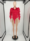 Sexy Ruffled Long Sleeve Blouse Tops YIM-8077