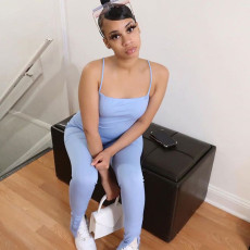 Solid Sleeveless Spaghetti Strap Split Jumpsuit GLF-8147