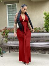 Sexy Sleeveless V Neck Ruched Long Evening Dress OMY-0029
