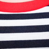 Plus Size Casual Striped Letter Print Short Sleeve Mini Dress SH-3808