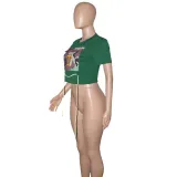 Casual Camo Print Short Sleeve O Neck T Shirt SH-390101