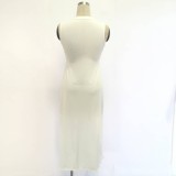 Sexy Mesh Patchwork Sleeveless Split Long Top SH-S045