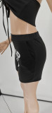 Sexy Letter Print Halter Two Piece Shorts Set WSYF-5872
