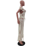 Sexy Knitted Hollow Out Beach Seaside Long Cloak Coat TR-1158